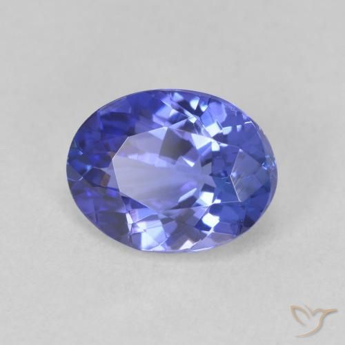 1.88 ct Blue Tanzanite Stone, Natural Tanzanite in Oval Facet Shape for Sale