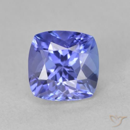 1.59ct Natural Deep Violet Blue Tanzanite, Cushion, VVS