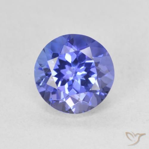 1.42ct Natural Intense Violet Blue Tanzanite, Round, VVS