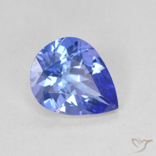 1.64 ct Blue Tanzanite Stone, Natural Tanzanite in Pear Facet Shape for Sale