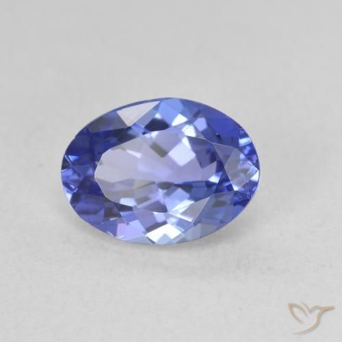 1.60 ct Blue Tanzanite Stone, Natural Tanzanite in Oval Facet Shape for Sale