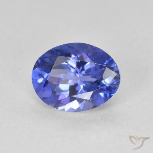 1.63 ct Blue Tanzanite Stone, Natural Tanzanite in Oval Facet Shape for Sale