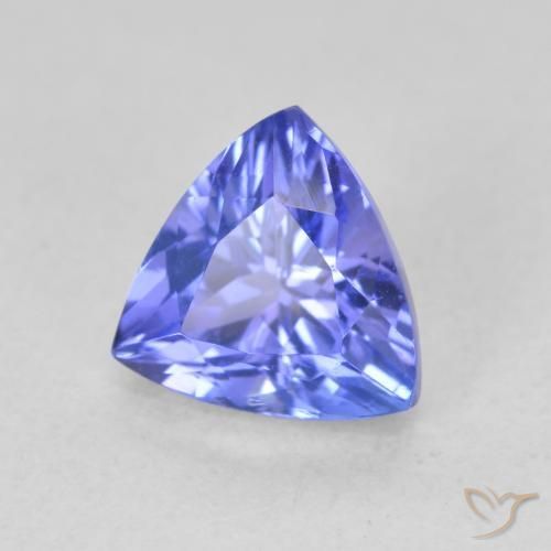 1.53 ct Blue Tanzanite Stone, Natural Tanzanite in Trillion Facet Shape for Sale