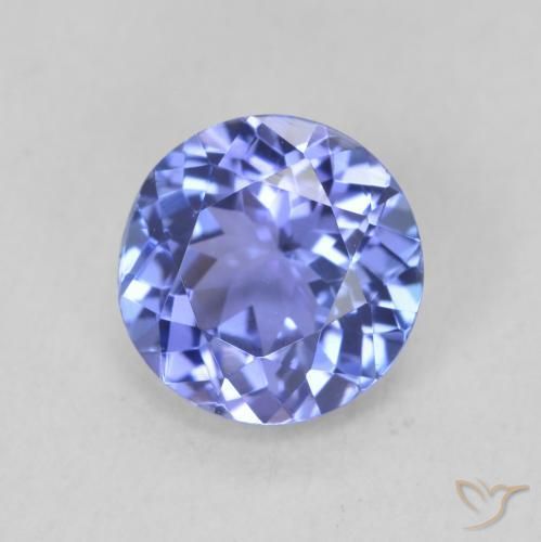 1.52 ct Blue Tanzanite Stone, Natural Tanzanite in Round Facet Shape for Sale