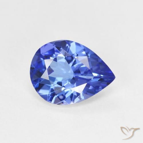 1.53 ct Blue Tanzanite Stone, Natural Tanzanite in Pear Facet Shape for Sale