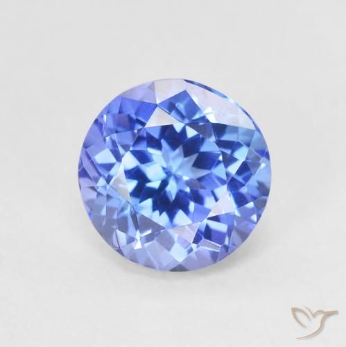 1.65ct Natural Deep Violet Blue Tanzanite, Round, VVS