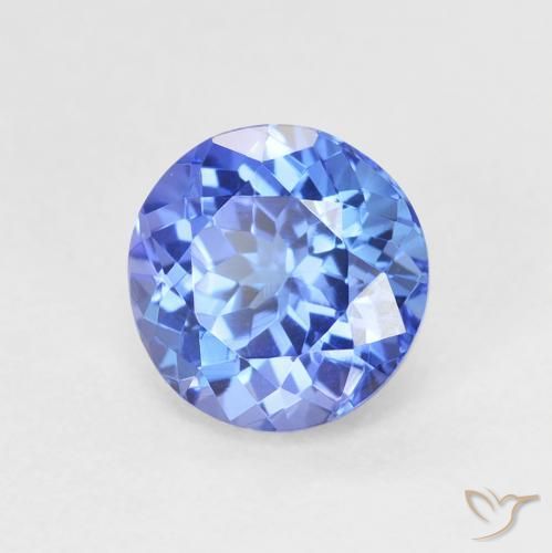 1.65 ct Blue Tanzanite Stone, Natural Tanzanite in Round Facet Shape for Sale