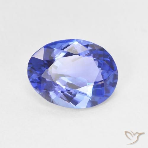 1.69 ct Blue Tanzanite Stone, Natural Tanzanite in Oval Facet Shape for Sale