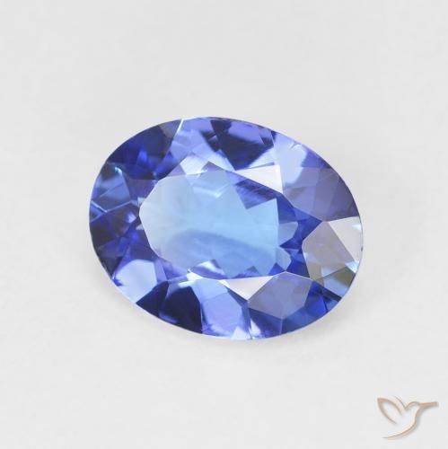 1.66 ct Blue Tanzanite Stone, Natural Tanzanite in Oval Facet Shape for Sale