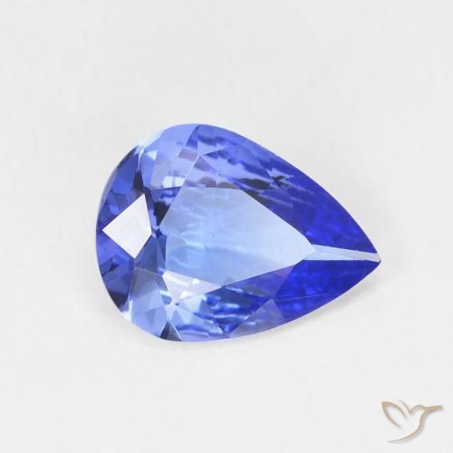 1.33ct Natural Intense Blue Tanzanite, Pear Shape, VVS