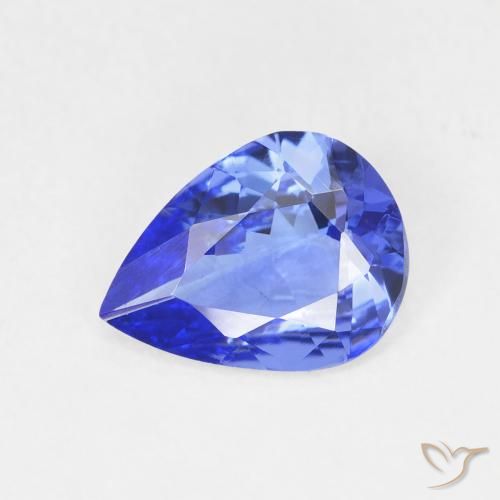 1.33 ct Blue Tanzanite Stone, Natural Tanzanite in Pear Facet Shape for Sale