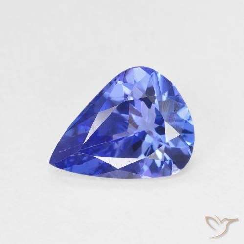 1.51ct Natural Deep Violet Blue Tanzanite, Pear Shape, VVS