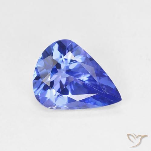 1.51 ct Blue Tanzanite Stone, Natural Tanzanite in Pear Facet Shape for Sale
