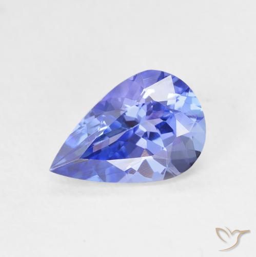 1.31ct Natural Deep Violet Blue Tanzanite, Pear Shape, VVS