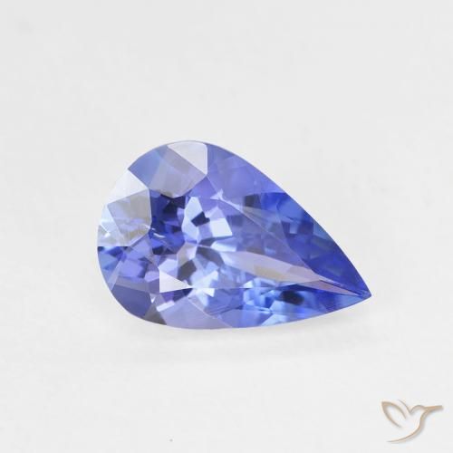 1.31 ct Blue Tanzanite Stone, Natural Tanzanite in Pear Facet Shape for Sale