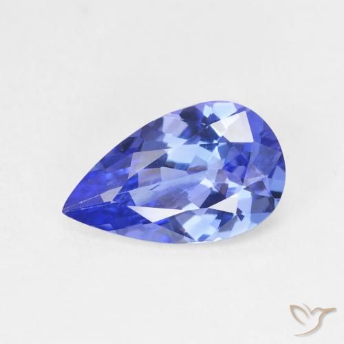 1.75ct Natural Deep Violet Blue Tanzanite, Pear Shape, VS