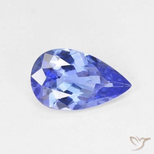 1.75 ct Blue Tanzanite Stone, Natural Tanzanite in Pear Facet Shape for Sale