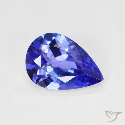 1.77 ct Blue Tanzanite Stone, Natural Tanzanite in Pear Facet Shape for Sale