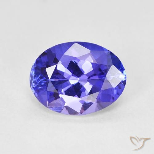 1.86ct Natural Intense Violet Blue Tanzanite, Oval, VVS