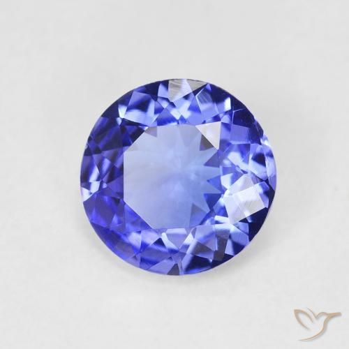 1.72 ct Blue Tanzanite Stone, Natural Tanzanite in Round Facet Shape for Sale