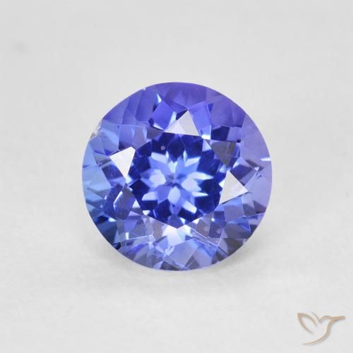 1.56ct Natural Intense Violet Blue Tanzanite, Round, VVS-VS