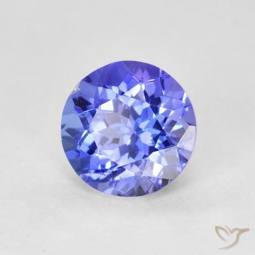 1.56 ct Blue Tanzanite Stone, Natural Tanzanite in Round Facet Shape for Sale
