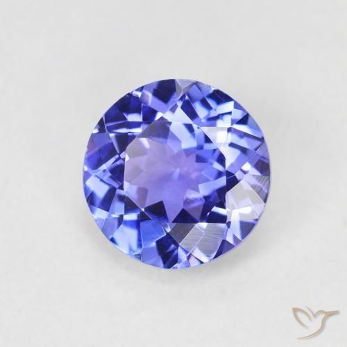 1.32 ct Blue Tanzanite Stone, Natural Tanzanite in Round Facet Shape for Sale