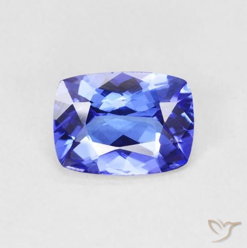 1.33ct Natural Intense Blue Tanzanite, Cushion, VVS-VS