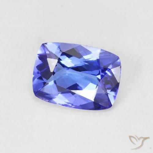 1.33 ct Blue Tanzanite Stone, Natural Tanzanite in Cushion-Cut Shape for Sale