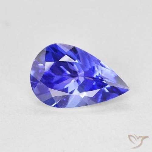 1.18 ct Blue Tanzanite Stone, Natural Tanzanite in Pear Facet Shape for Sale