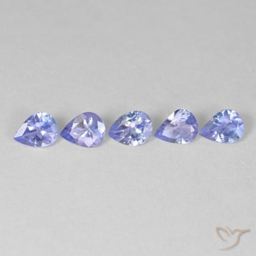 1.43 ctw Blue Tanzanite Stones, Natural Tanzanite in Pear Facet Shape for Sale