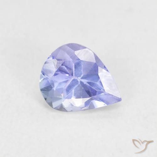 0.38 ct Blue Tanzanite Stone, Natural Tanzanite in Pear Facet Shape for Sale
