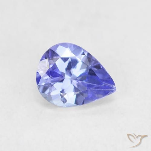 0.43 ct Blue Tanzanite Stone, Natural Tanzanite in Pear Facet Shape for Sale