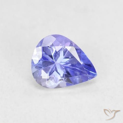 0.41 ct Blue Tanzanite Stone, Natural Tanzanite in Pear Facet Shape for Sale