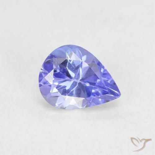 0.41 ct Blue Tanzanite Stone, Natural Tanzanite in Pear Facet Shape for Sale
