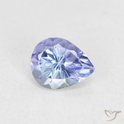 0.36 ct Blue Tanzanite Stone, Natural Tanzanite in Pear Facet Shape for Sale