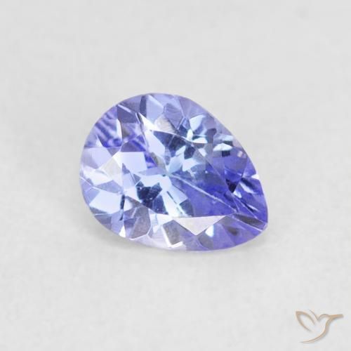 0.38 ct Blue Tanzanite Stone, Natural Tanzanite in Pear Facet Shape for Sale