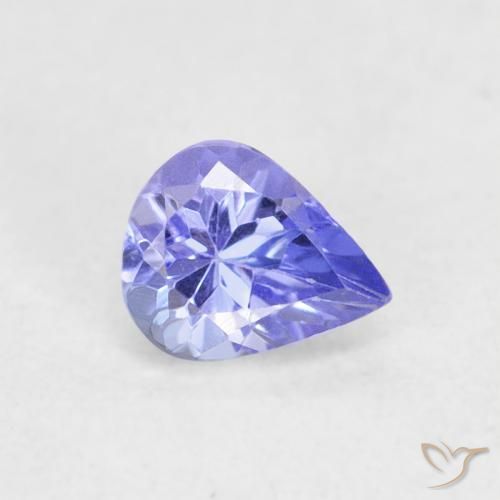 0.42 ct Blue Tanzanite Stone, Natural Tanzanite in Pear Facet Shape for Sale