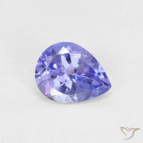 0.36 ct Blue Tanzanite Stone, Natural Tanzanite in Pear Facet Shape for Sale