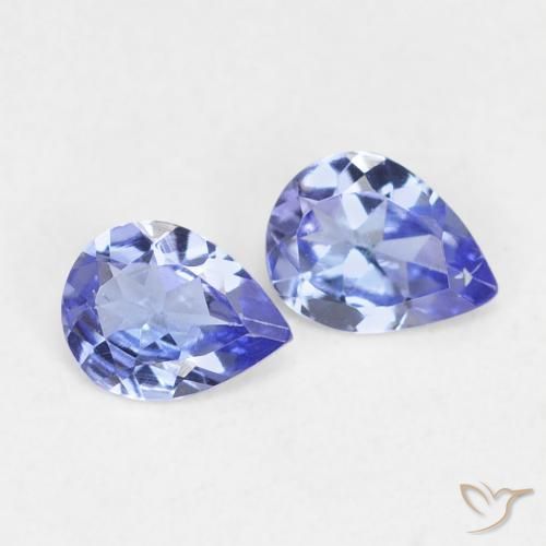 0.53 ctw Blue Tanzanite Stones, Natural Tanzanite in Pear Facet Shape for Sale