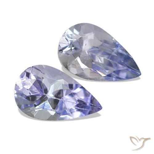 0.55 ctw Blue Tanzanite Stones, Natural Tanzanite in Pear Facet Shape for Sale