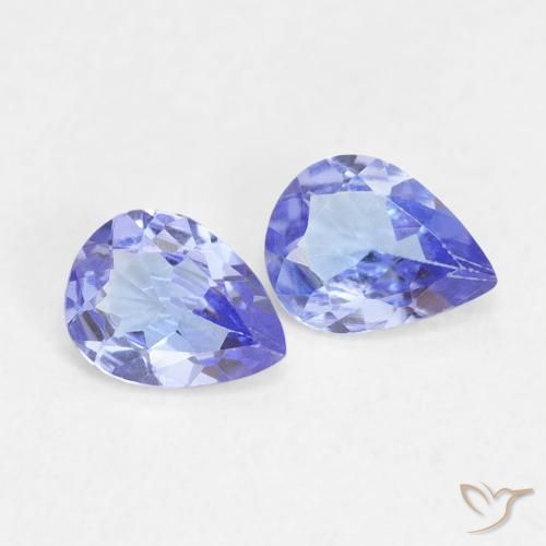 0.52 ctw Blue Tanzanite Stones, Natural Tanzanite in Pear Facet Shape for Sale