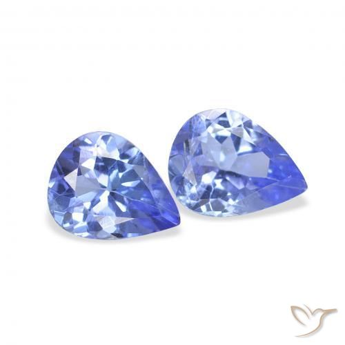 0.54 ctw Blue Tanzanite Stones, Natural Tanzanite in Pear Facet Shape for Sale