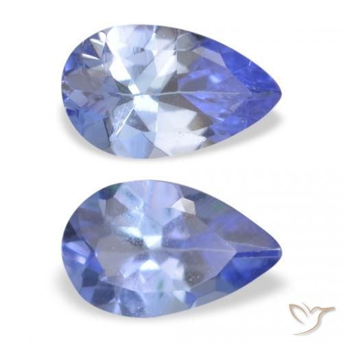 0.44 ctw Blue Tanzanite Stones, Natural Tanzanite in Pear Facet Shape for Sale