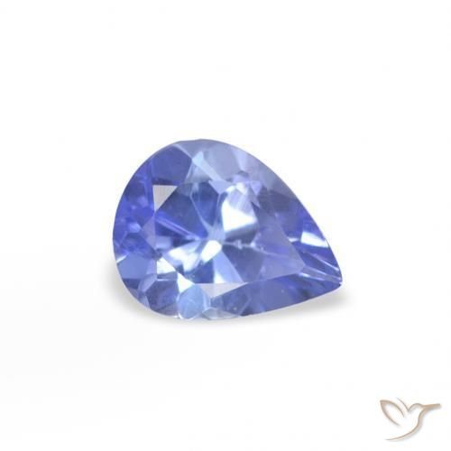 0.35 ct Blue Tanzanite Stone, Natural Tanzanite in Pear Facet Shape for Sale