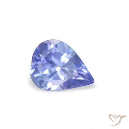 0.34 ct Blue Tanzanite Stone, Natural Tanzanite in Pear Facet Shape for Sale
