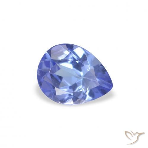 0.34 ct Blue Tanzanite Stone, Natural Tanzanite in Pear Facet Shape for Sale