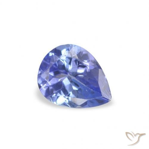 0.35 ct Blue Tanzanite Stone, Natural Tanzanite in Pear Facet Shape for Sale