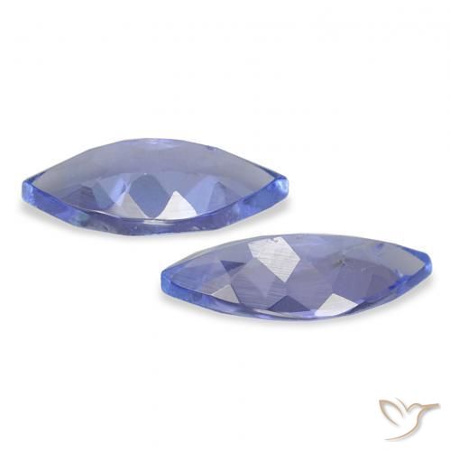 Tanzanite Gemstones in 7 x 3.5 mm (calibrated) Size for Sale, Tanzanite Stones in Pastel Blue Color