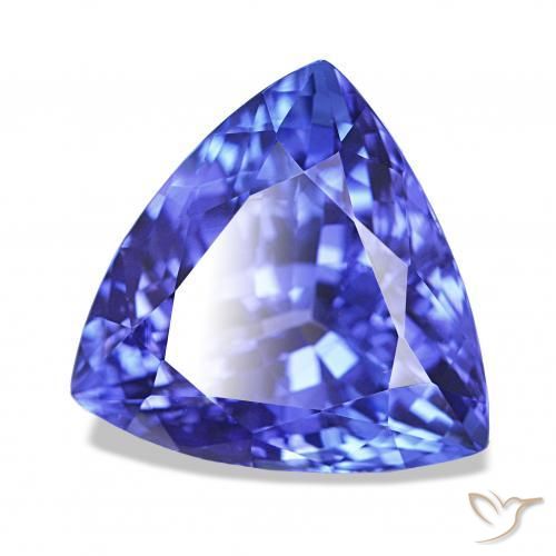 5.49 ct Blue Tanzanite Stone, Natural Tanzanite in Trillion Facet Shape for Sale